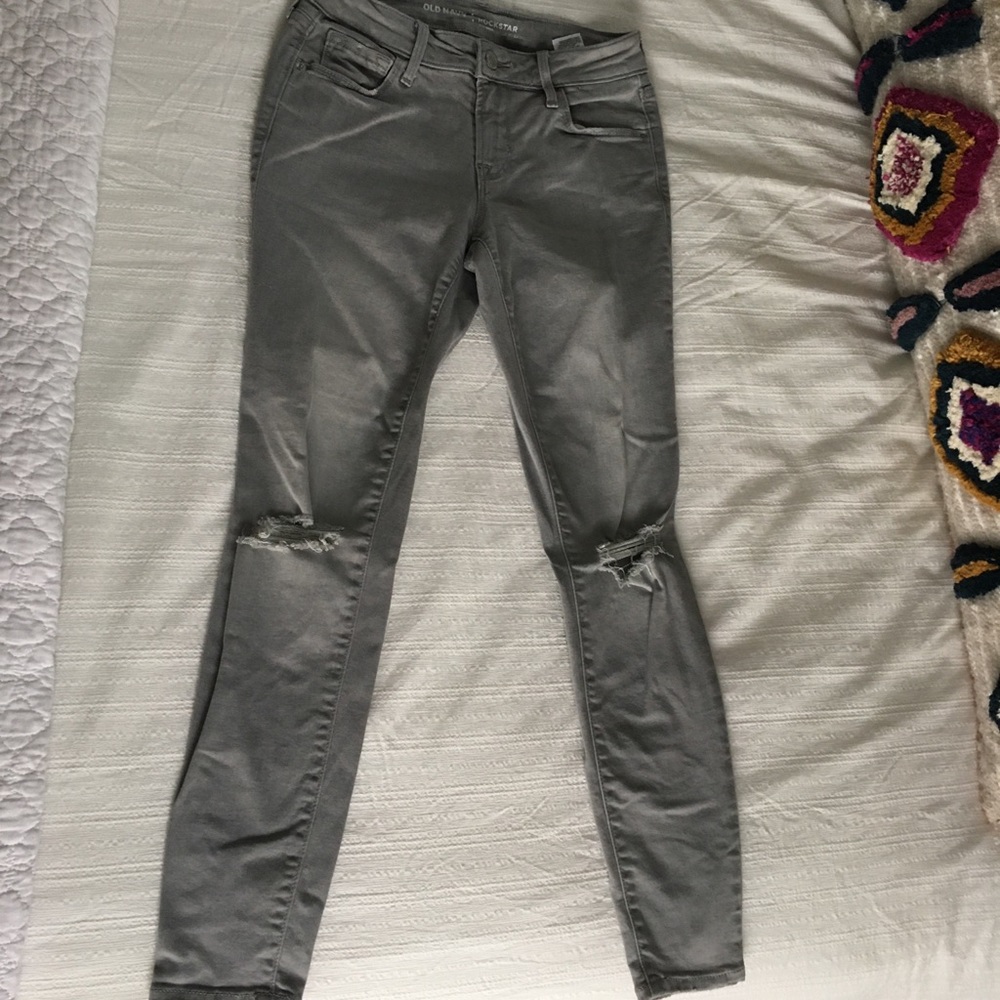 Old Navy Size 0 Rockstar Mid Rise Grey Jeans
